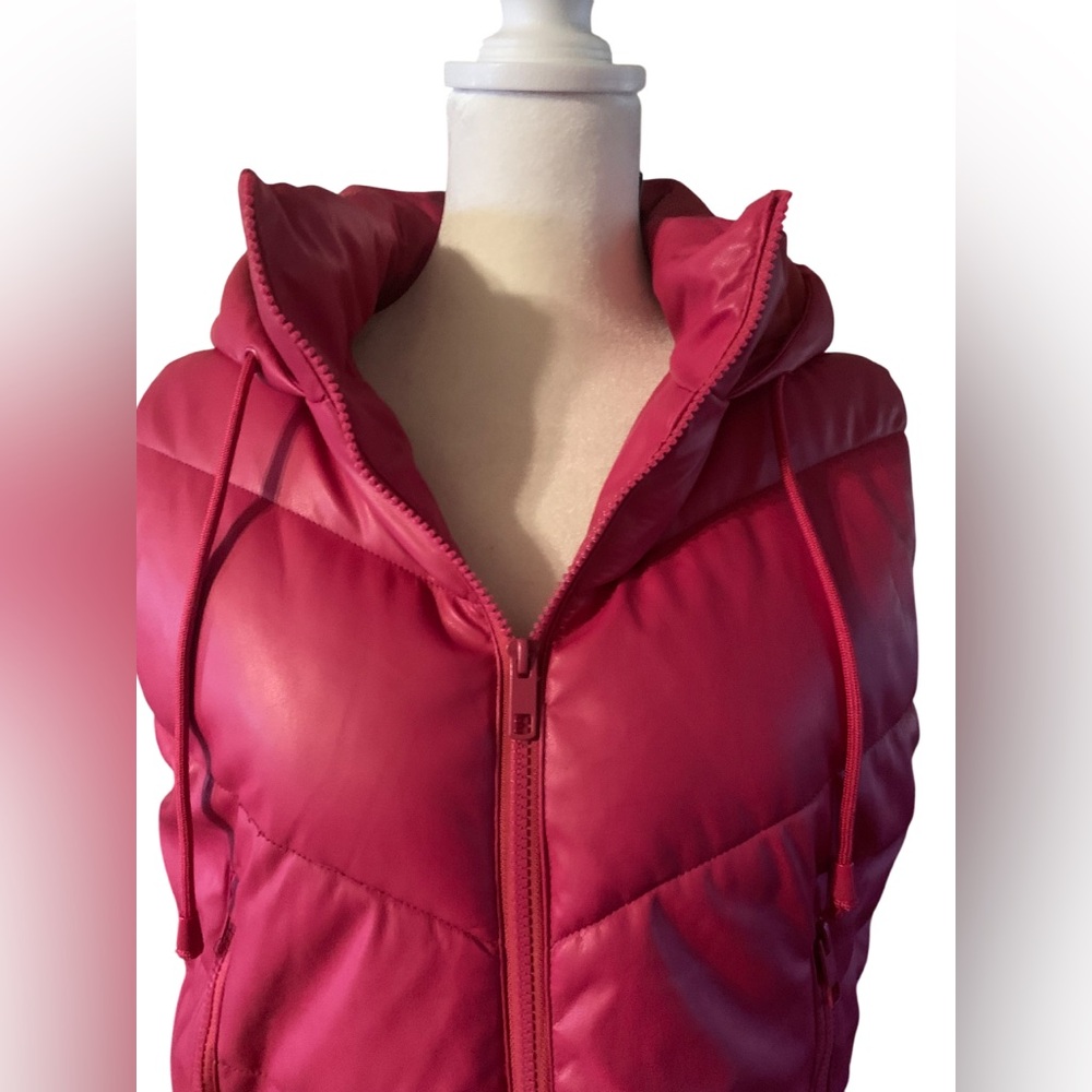 Love Tree Bright Pink Girl Vest, Faux Leather, Size Small. - Picture 11 of 15